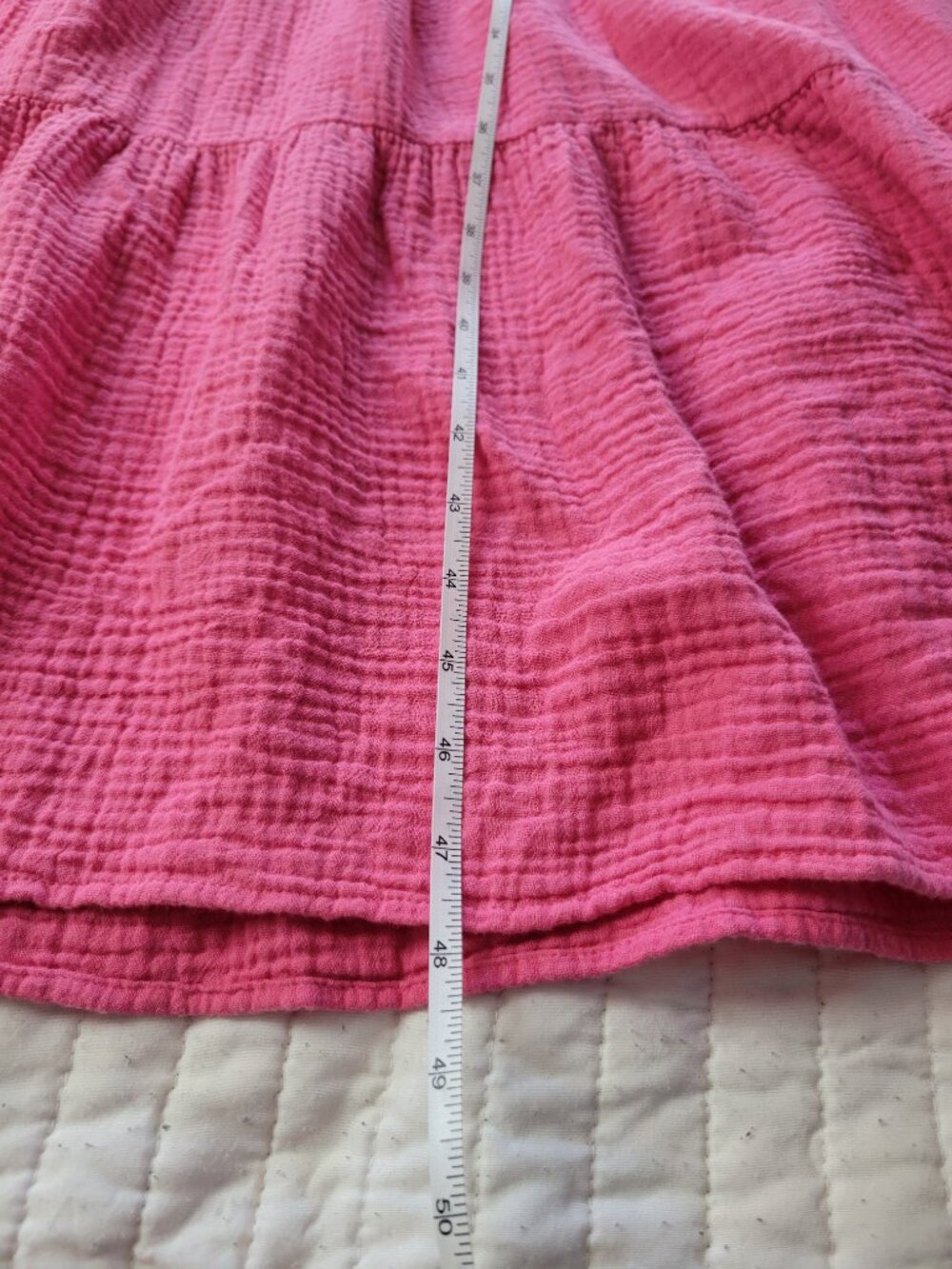 Rails Hot Pink Organic Cotton Gauze Tiered Maxi Dress Boho Vacation Flowy Sz XS - Picture 8 of 9